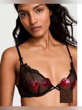 NWT Victoria's Secret Sequin Cherry Bra Size 36D
